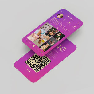 Carte De Visite Manucure Manucure Purple Pink Instagram Moderne