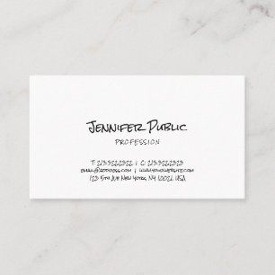 Carte De Visite Manuscrit à main levée simple minimaliste élég