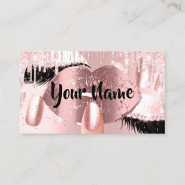 Carte De Visite Maquillage à ongles Artiste Rose Kiss Lip Lash QRC
