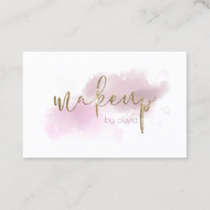 Carte De Visite Maquillage Aquarelle Mauve Poussiéreux Blush