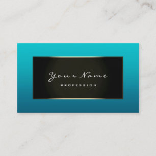 Carte De Visite Maquillage Artiste Beauté Cadre Bleu Turquoise Omb