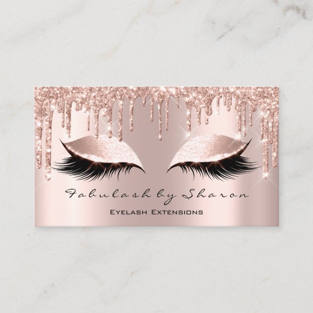 Carte De Visite Maquillage Artiste Beauté Lashes Rose Driyes (Devant)