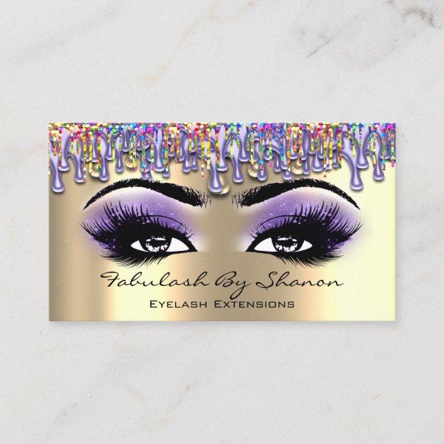 Carte De Visite Maquillage Artiste Brow Eyelash Purple Drivers Rai (Devant)