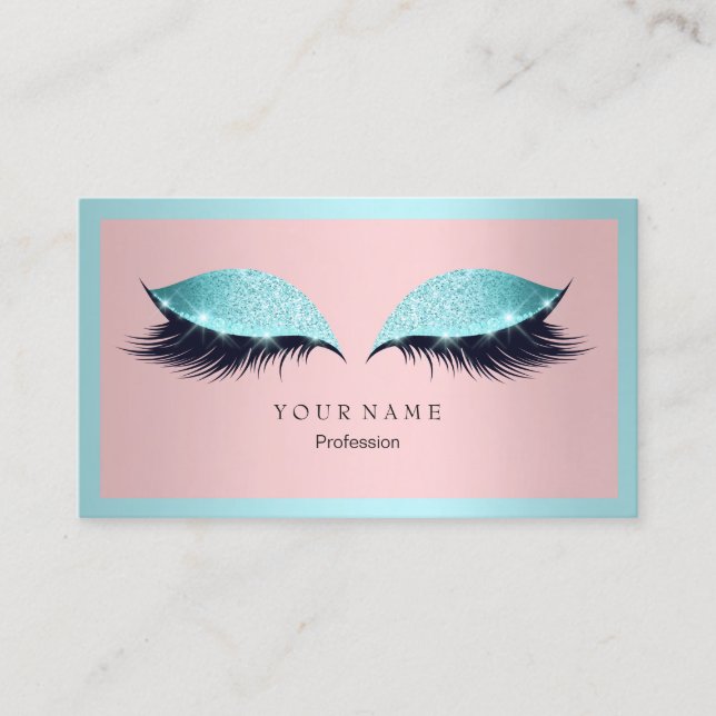 Carte De Visite Maquillage Artiste Cadre Parties scintillant Oeil  (Devant)