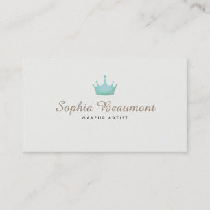 Carte De Visite Maquillage Artiste Cheveux et beauté Couronne turq