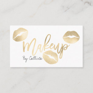 Carte De Visite Maquillage Artiste Chic Gold Lièvres Typographie M