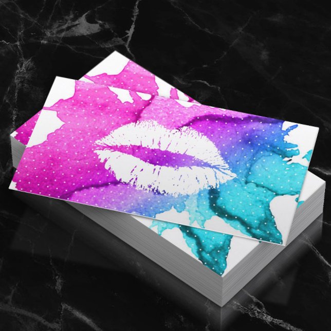 Carte De Visite Maquillage Artiste Classique Aquarelle Lièvres Mod (Créateur téléchargé)