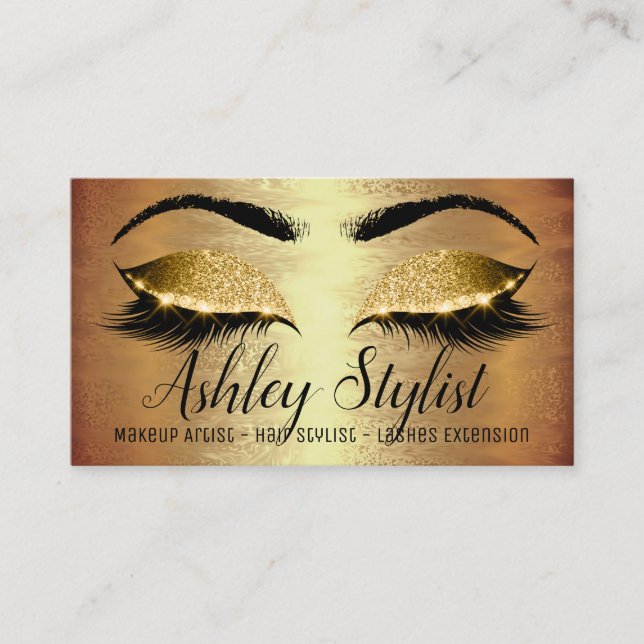 Carte De Visite Maquillage Artiste Coiffure Extension Lash Salon O (Devant)