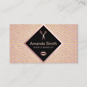 Carte De Visite Maquillage Artiste Coiffure Salon Chic Rose Partie