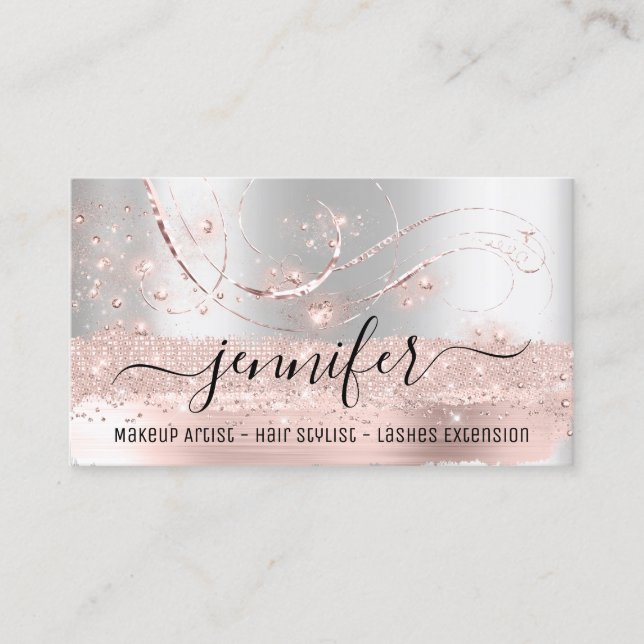 Carte De Visite Maquillage Artiste Coiffure Salon Extension Lash G (Devant)