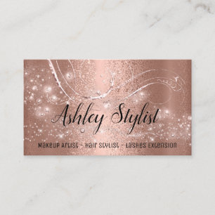 Carte De Visite Maquillage Artiste Coiffure Salon Lash Rose Peau M