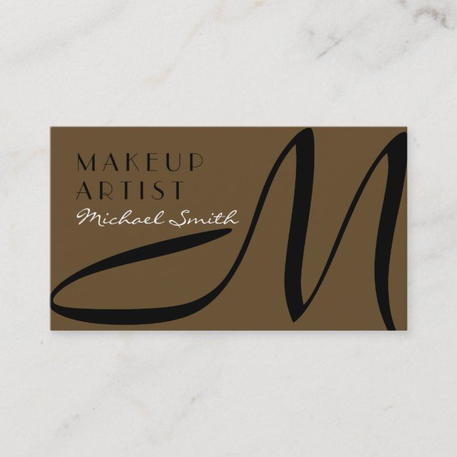 Carte De Visite Maquillage Artiste élégant Monogramme moderne Âne  (Devant)