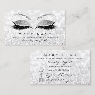 Carte De Visite Maquillage Artiste Eyebros Lashes Gris Argent Gris