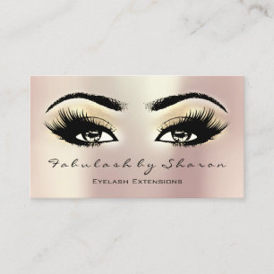 Carte De Visite Maquillage Artiste Eyebrow Lash Extension Or Champ