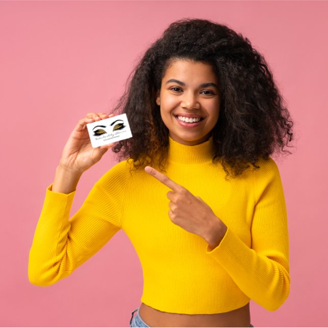 Carte De Visite Maquillage Artiste Eyebrow Lashes Chocolat Noir Bl (Makeup Artist Eyebrow Lashes Chocolate Black White Business Card)