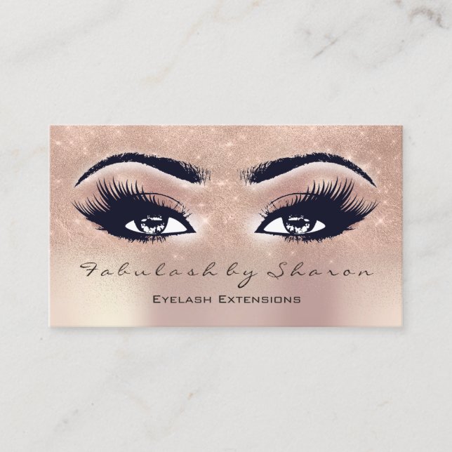 Carte De Visite Maquillage Artiste Eyebrow Lashes Extension Rose S (Devant)