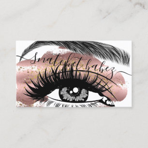 Carte De Visite Maquillage Artiste Eyelash Brosse à cheveux QR Cod