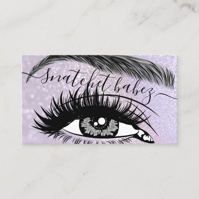 Carte De Visite Maquillage Artiste Eyelash Brosses à cheveux QR Co (Devant)