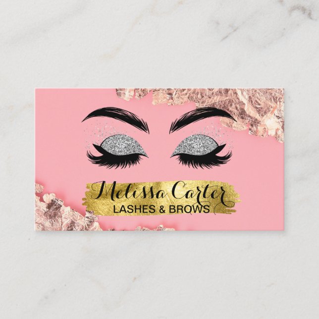 Carte De Visite Maquillage Artiste Eyelash Extensions Lashes Brows (Devant)