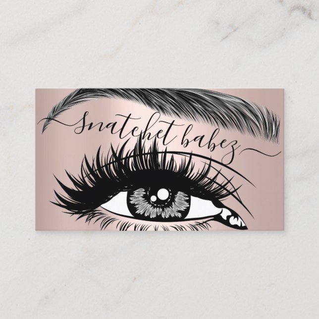 Carte De Visite Maquillage Artiste Eyelash Hair Brows Code QR Logo (Devant)