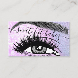 Carte De Visite Maquillage Artiste Eyelash Hair Brows QR Code rose