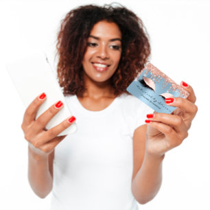 Carte De Visite Maquillage Artiste Eyelash Lashes Rose Drivers Blu