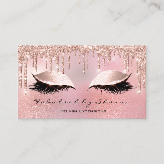 Carte De Visite Maquillage Artiste Eyelash Parties scintillant Dri (Devant)