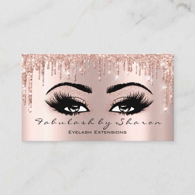 Carte De Visite Maquillage Artiste Eyelash Parties scintillant Dri (Devant)