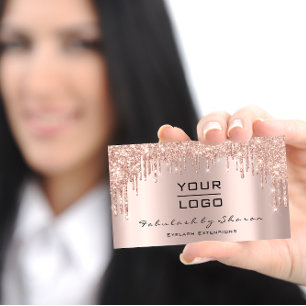 Carte De Visite Maquillage Artiste Eyelash Rose Parties scintillan