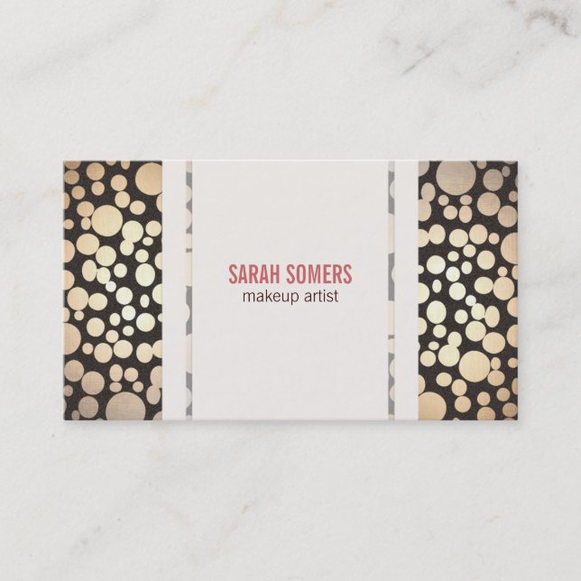 Carte De Visite Maquillage Artiste Faux Gold Leaf Motif (Devant)