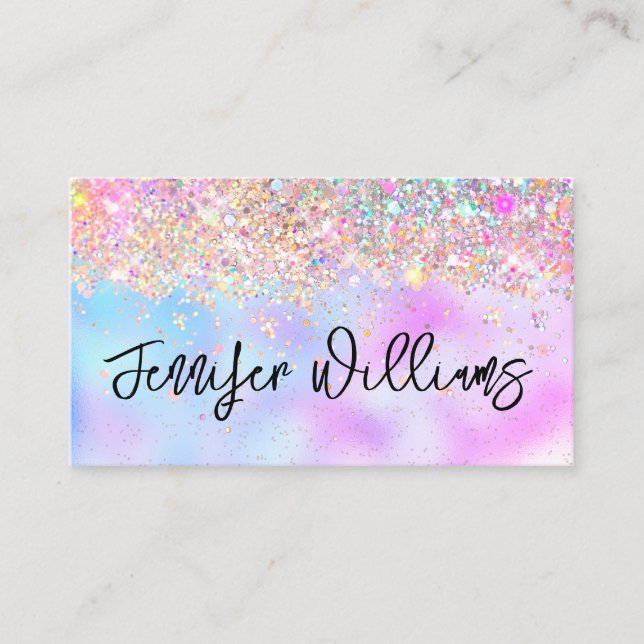 Carte De Visite Maquillage Artiste Holographique Opale Parties sci (Devant)