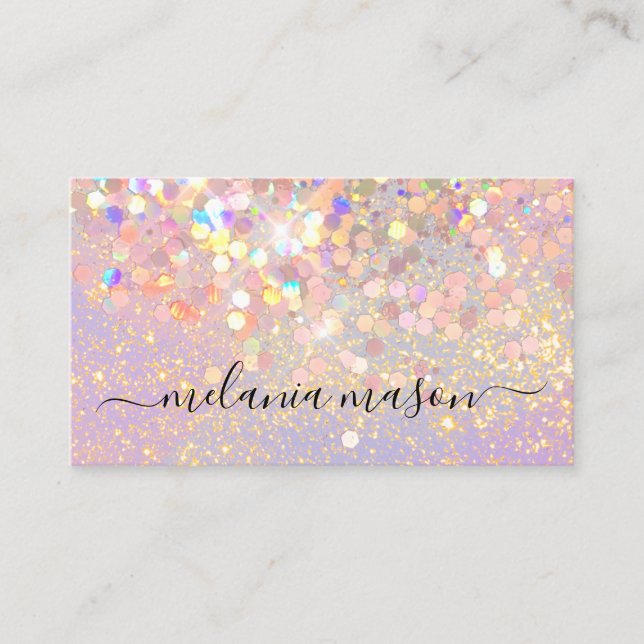 Carte De Visite Maquillage Artiste Holographique Parties scintilla (Devant)