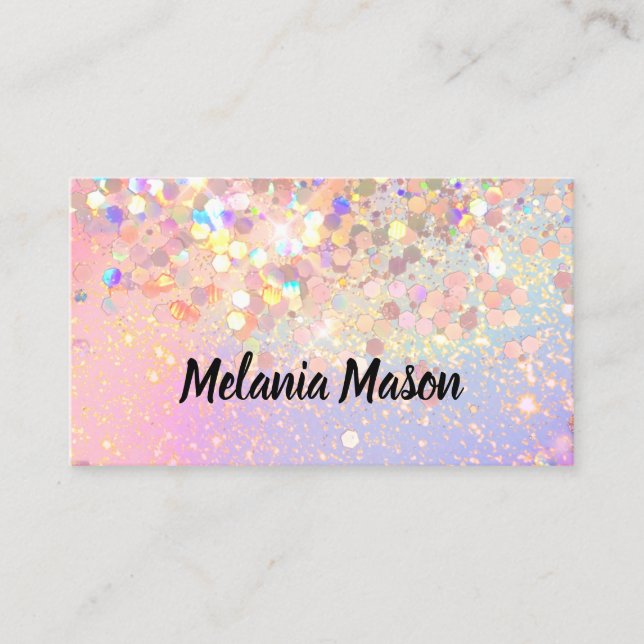 Carte De Visite Maquillage Artiste Holographique Parties scintilla (Devant)