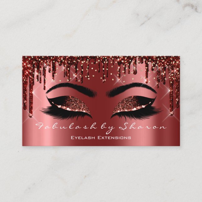 Carte De Visite Maquillage Artiste Lash Extension Parties scintill (Devant)