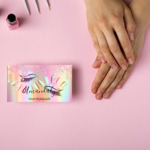 Carte De Visite Maquillage Artiste Lash Nails Logo Personnalisé Dr