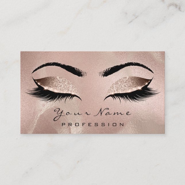 Carte De Visite Maquillage Artiste Lashes Brown Parties scintillan (Devant)