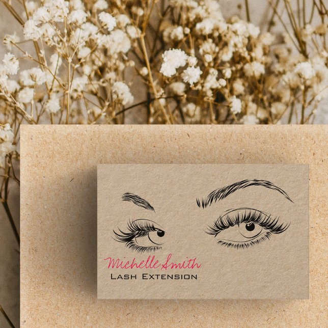 Carte De Visite Maquillage Artiste Lashes Brows Black White Qr Cod (Créateur téléchargé)