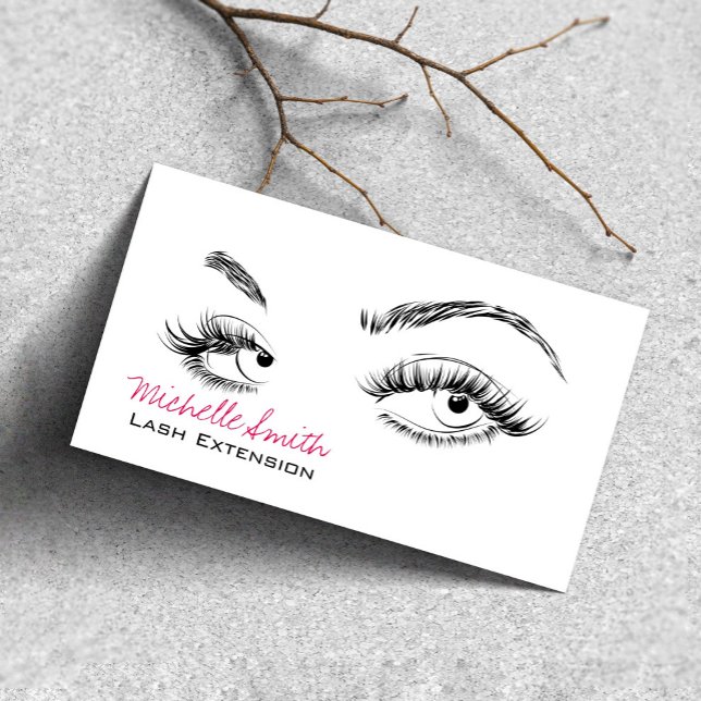 Carte De Visite Maquillage Artiste Lashes Brows Black White Qr Cod (Créateur téléchargé)