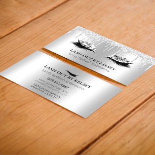 Carte De Visite Maquillage Artiste Lashes Parties scintillant Plat