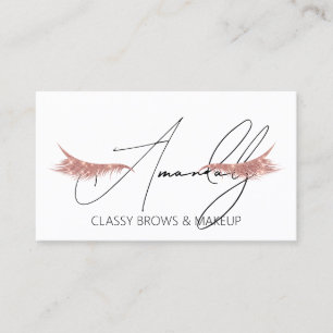 Carte De Visite Maquillage Artiste Lashes QRLOGO Microblade Rose B