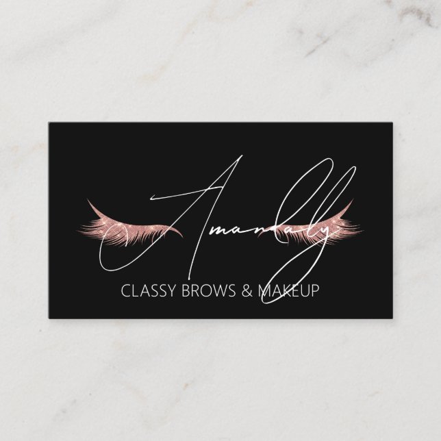 Carte De Visite Maquillage Artiste Lashes QRLOGO Microblade Rose N (Devant)