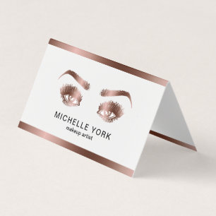 Carte De Visite Maquillage Artiste Lashes Rose Gold Eyes Brows