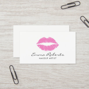 Carte De Visite Maquillage Artiste Lèvres roses Salon de beauté Mi