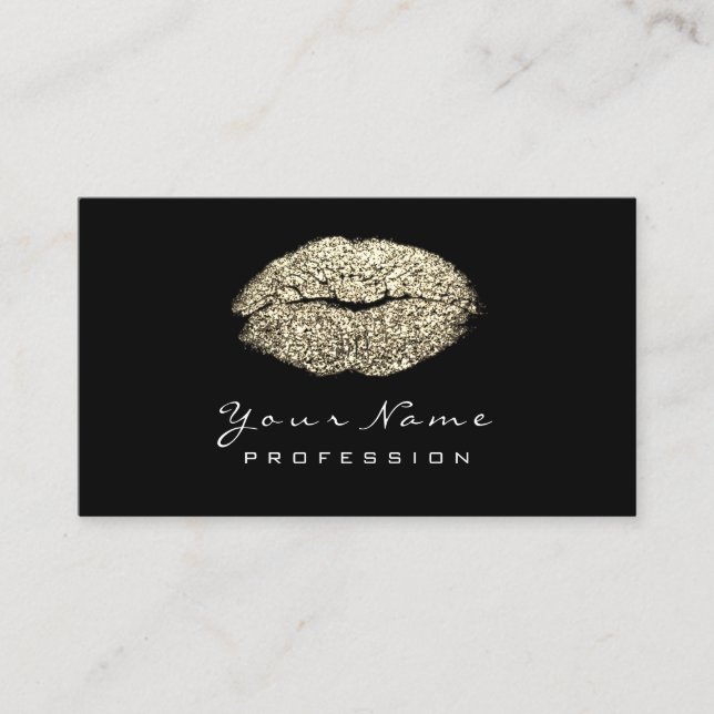 Carte De Visite Maquillage Artiste lèvres Sepia Gold Lipstick Part (Devant)