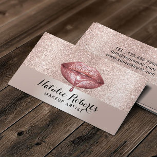 Carte De Visite Maquillage Artiste Luxe Lèvres à goutte Blush Ro