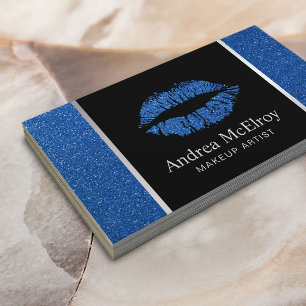 Carte De Visite Maquillage Artiste Marine Parties scintillant Bleu