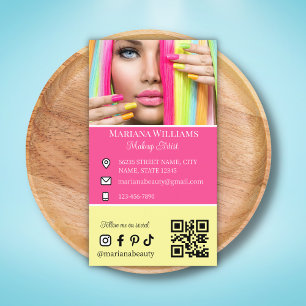 Carte De Visite maquillage artiste médias sociaux photo qr code co