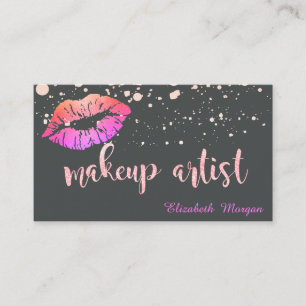Carte De Visite Maquillage Artiste Moderne Glittery Lips Points