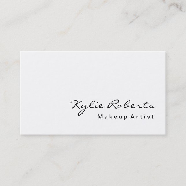 Carte De Visite Maquillage Artiste Noir & Blanc Calligraphie (Devant)
