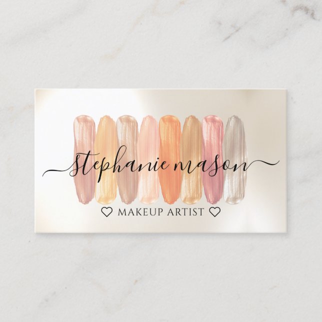 Carte De Visite Maquillage Artiste Nuances de maquillage Couleur c (Devant)